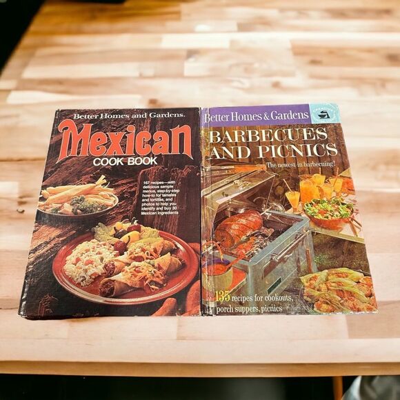 Vintage Better Homes & Gardens cookbooks 1963 & 1977 Mexican & Barbecue granny - Picture 1 of 15
